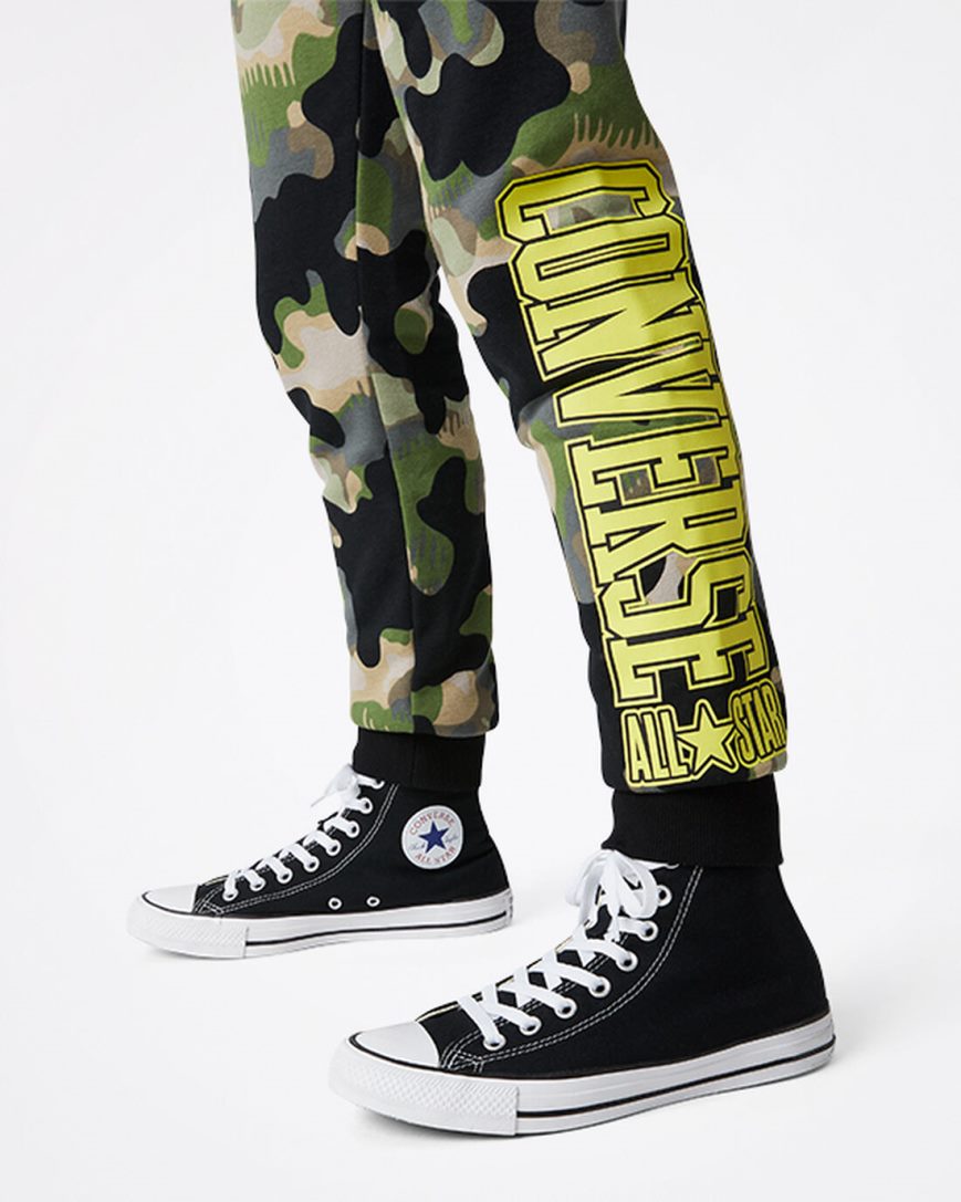 Calças Jogger Converse Camo Menino Verde Oliva | PT X08073P